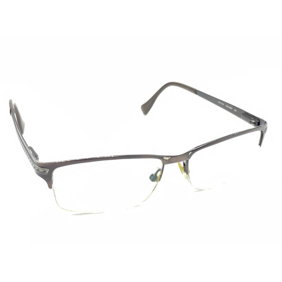 Police COL 08EP Dark Brown Metal Rectangular Half Frame Eyeglasses Frames 135 - Picture 1 of 12